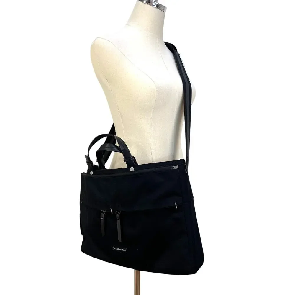 Sherpani Laptop Travel Crossbody Bag Unisex Black Lightweight